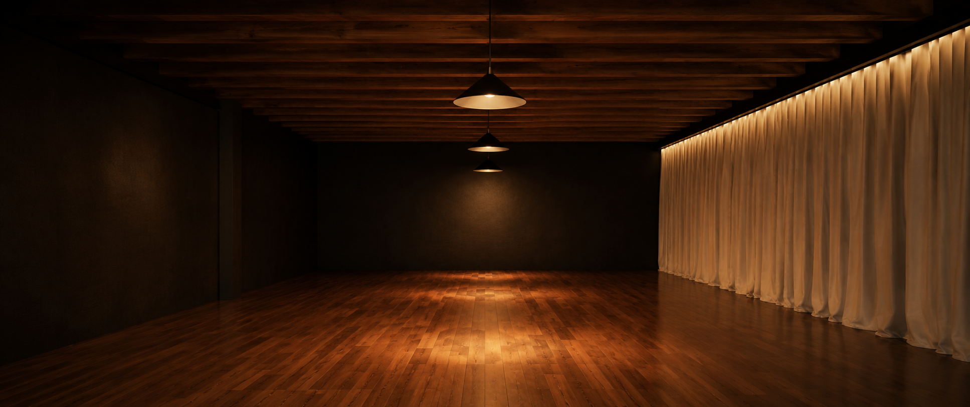 Master shot panoramique du studio Red Room, révélation finale